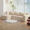 Sectional Couch Covers L Shape Sofa Covers, 2 Pcs Anti-Slip Sofa for 3 + 3 Seaters Chaise Cushion Couch with Pillowcases