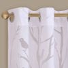 Grommet Top Sheer Bird on Branches Burnout Window Curtain(Only 1 Pc Panel)