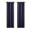 Solid Blackout Triple Weave Grommet Top Curtain Panel Pair