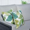 16.54" x 16.54" Set of 2 Patio Leaf-Patterned Throw Pillows, Polyester