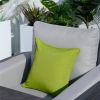 16.54" x 16.54" Set of 2 Patio Green Throw Pillows, Polyester Fabric