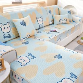Summer latex ice silk sofa cover, all inclusive, universal cover, cat proof and scratch resistant sofa cover, universal cool mat, seat cushion (Color: Smiling Bear, size: 70*70)