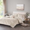 4 Pcs Velvet Comforter Set with Throw Pillow(Twin/Twin XL)
