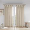 Floral Embellished Cuff Tab Top Solid Curtain Panel(Only 1 Pc Panel)