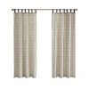 Plaid Faux Leather Tab Top Curtain Panel with Fleece Lining(Only 1 Pc Panel)